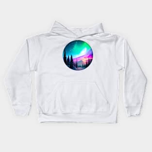 Northern Lights - Winter - Natural Beauty - Christmas Kids Hoodie